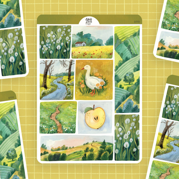 Sticker Sheet — Spring Landscapes