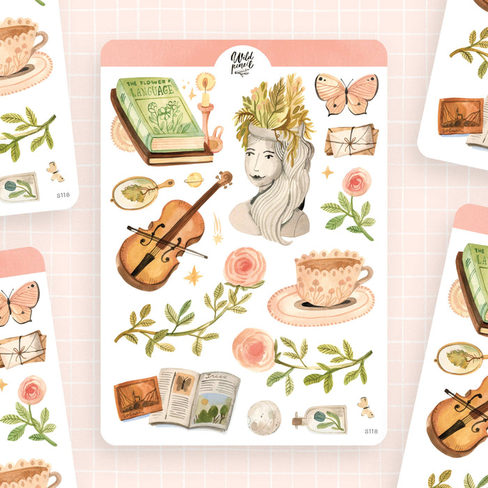 Sticker Sheet — Light Academia