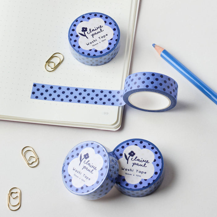 Blue Polka Dot Washi Tape