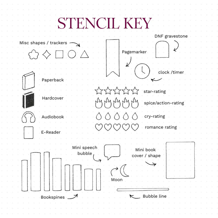 Reading Journal Stencil Ruler