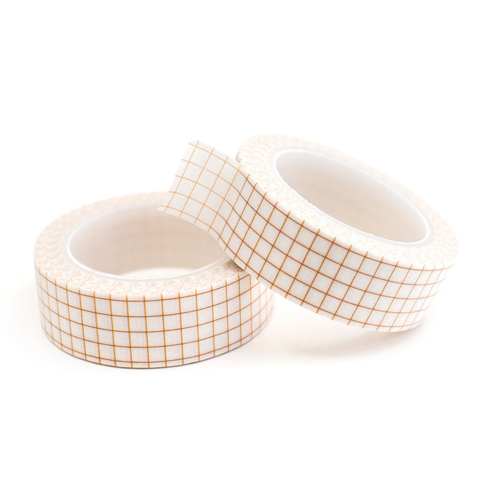 Brown & White Grid Washi Tape