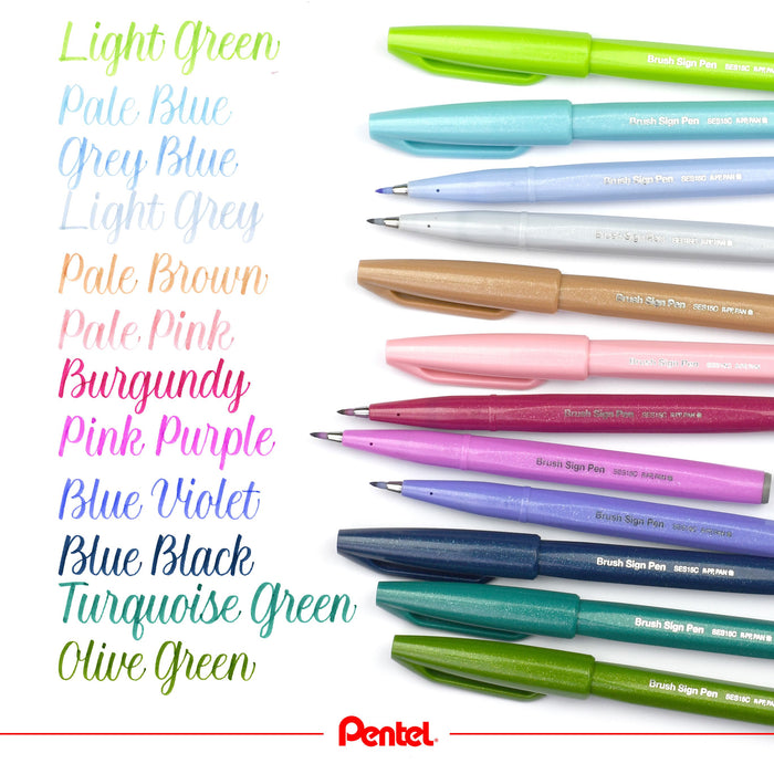 Pentel Arts 'Brush Up!' Brush Pens - Pastel Colours (Singles)
