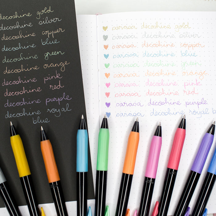 Zebra Sarasa Clip Decoshine Metallic Gel Pens 0.5mm - 10 Colour Set
