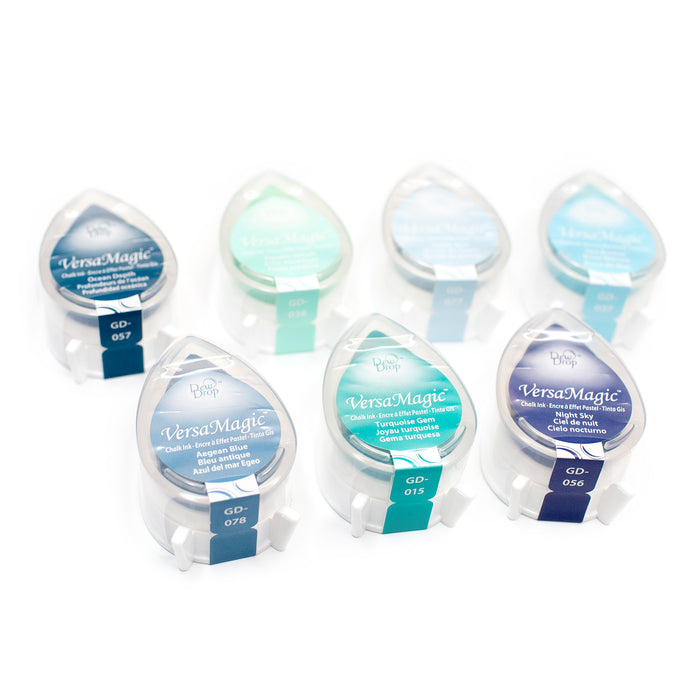 Tsukineko VersaMagic Dew Drop Chalk Ink Pads - Blues