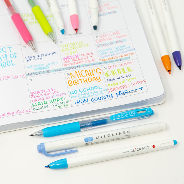 Zebra Clickart Retractable Marker Pens 12 Pack - Standard Colours
