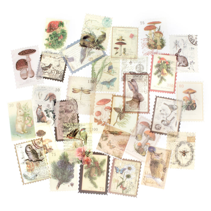 Washi Paper Journaling Stickers : Woodland Stamps