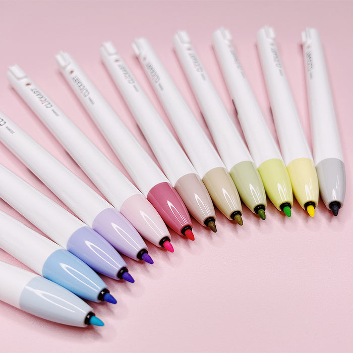Zebra Clickart Retractable Marker Pens 12 Pack - Pale Colours