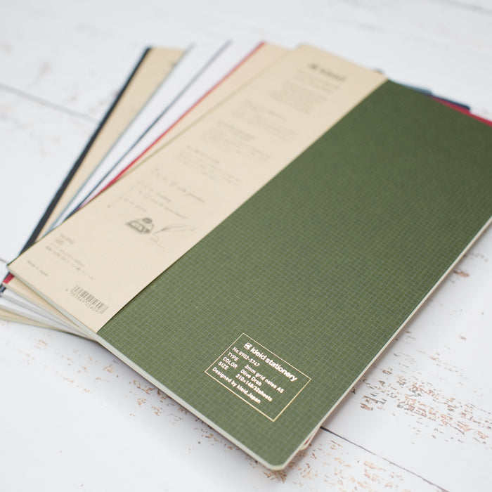 Kleid A5 2mm Grid Notes Notebook - Olive